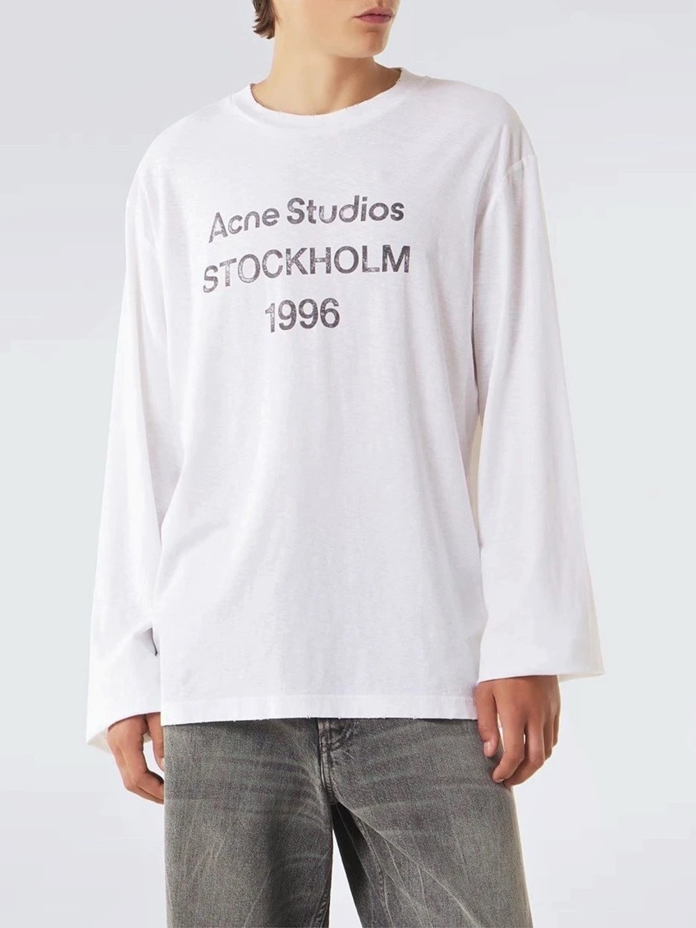 Acne Studios Style Stockholm 1996 Logo Long Sleeve T-Shirt Logo Long Sleeve Tee
